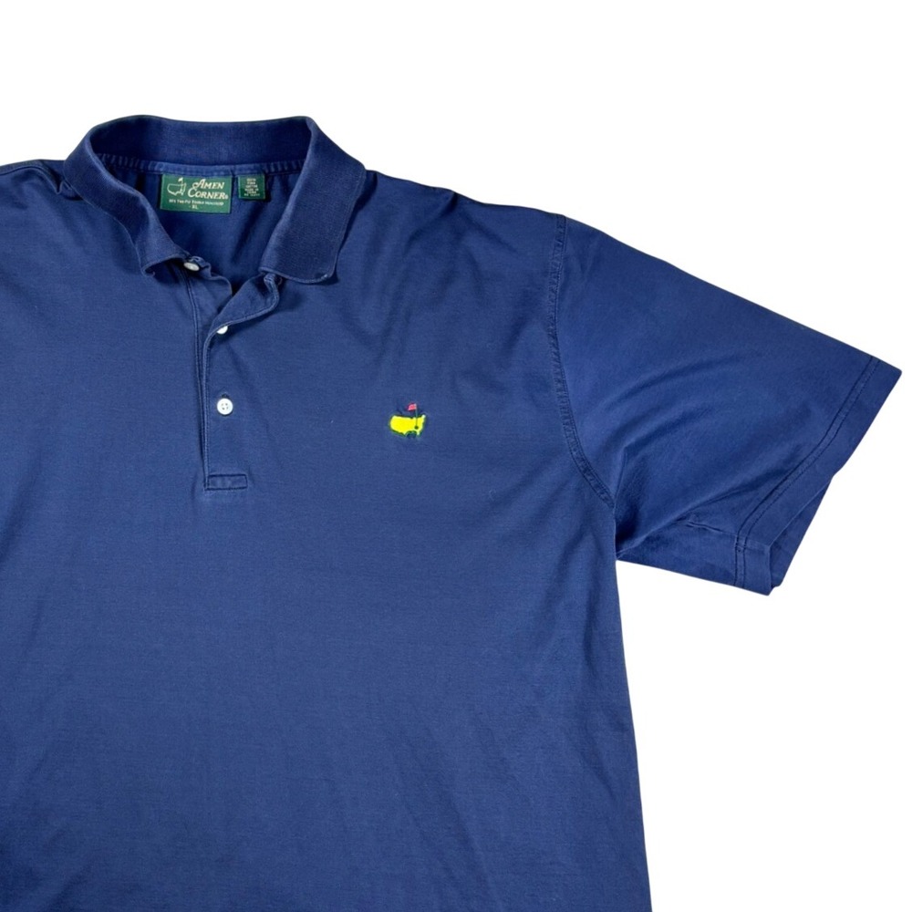 Amen Corner Masters Golf Polo Shirt Mens XL Navy Blue Pima Cotton Short Sleeve